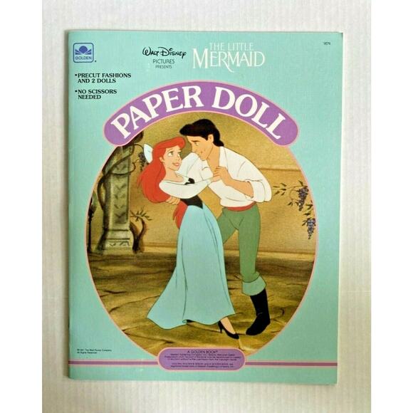 1991 Disney The Little Mermaid Paper Doll Book New - Picture 1 of 2